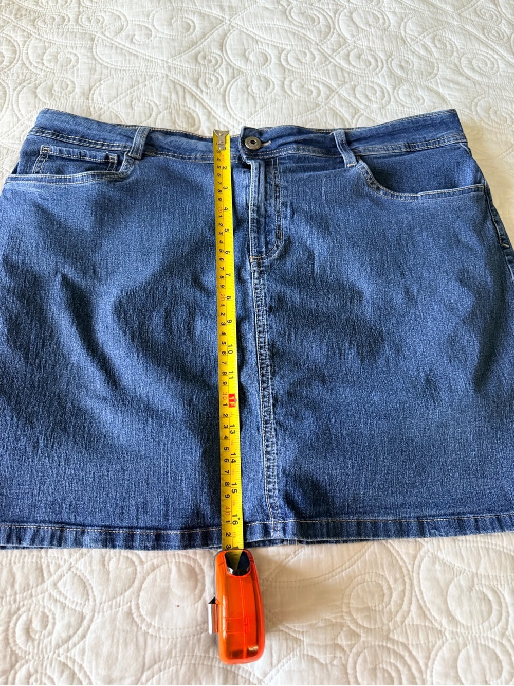 St. John’s Bay Denim Skort Women’s Size 18 Blue Jean Skirt Shorts Stretch Casual - Picture 6 of 7